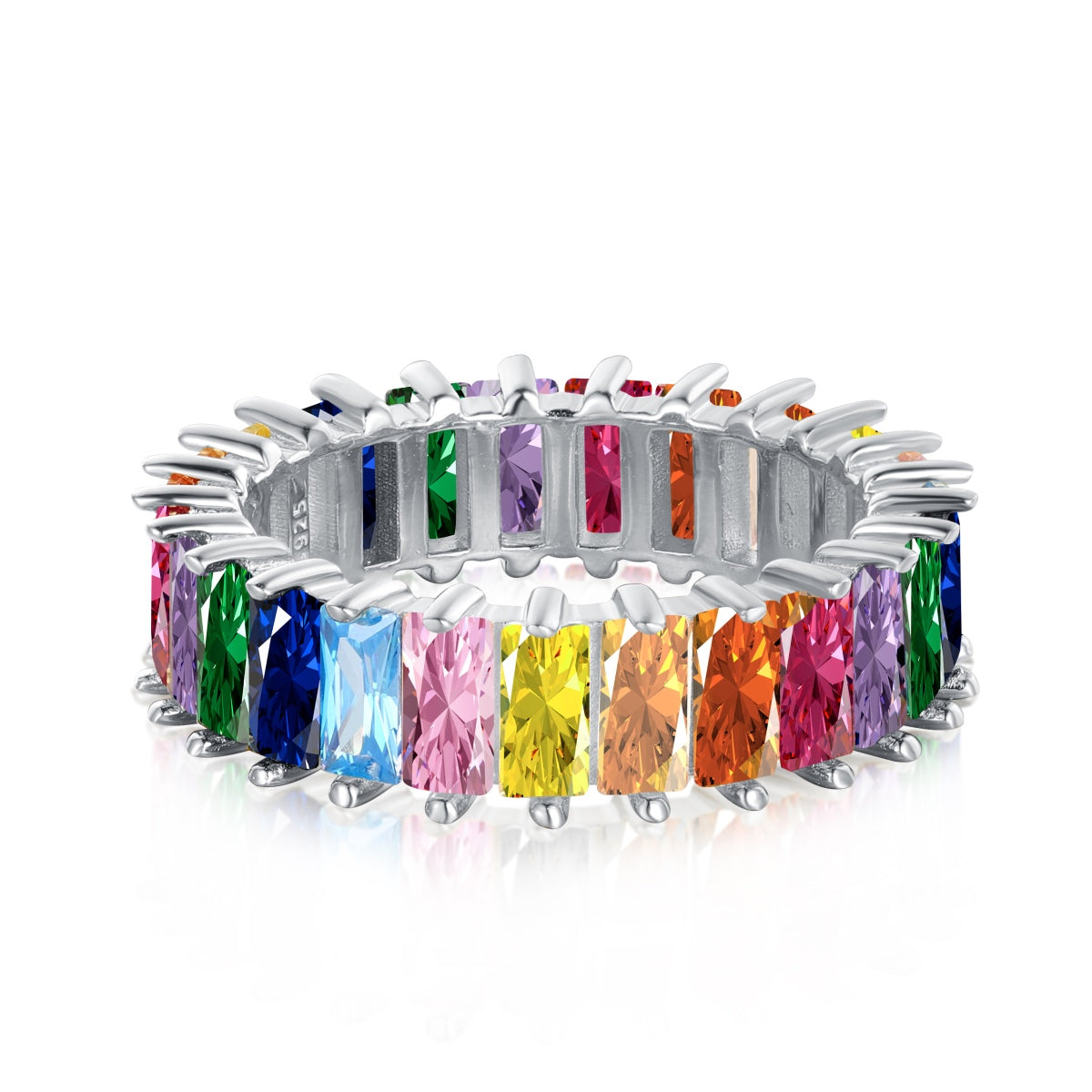 [Perla Lux]Unique Colorful Radiant Cut RIng
