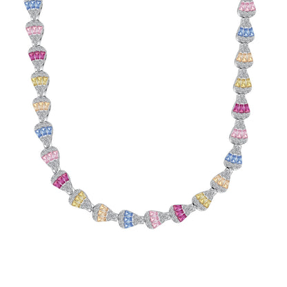 [Perla Lux]Radiant Colorful Rainbow Necklace