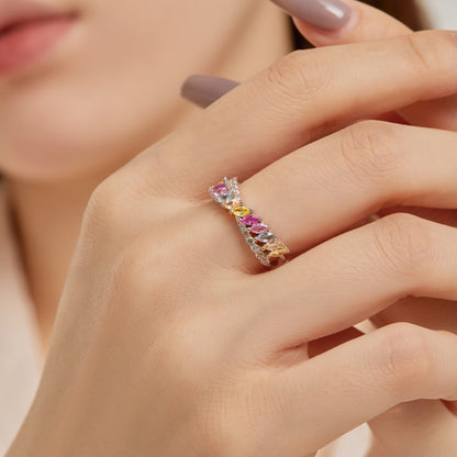 [Perla Lux]Unique Colorful Marquise Cut Daily Ring