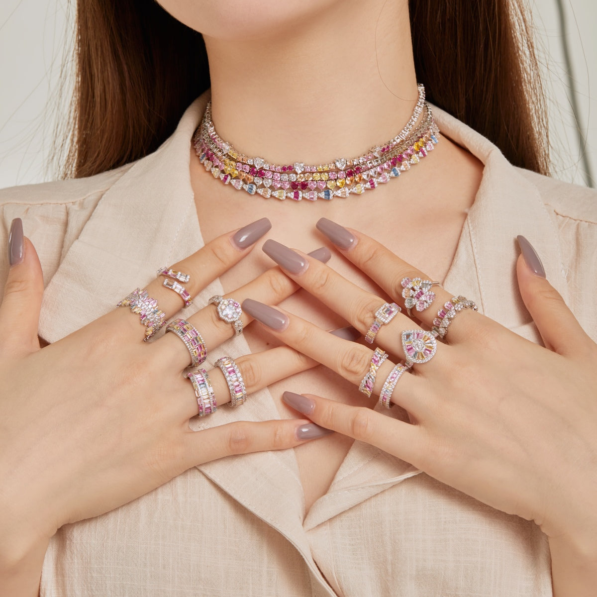 [Perla Lux]Unique Colorful Marquise Cut Daily Ring