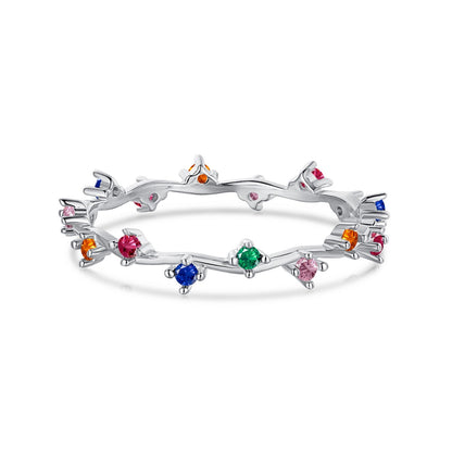 [Perla Lux]Radiant Colorful Round Cut Daily Ring