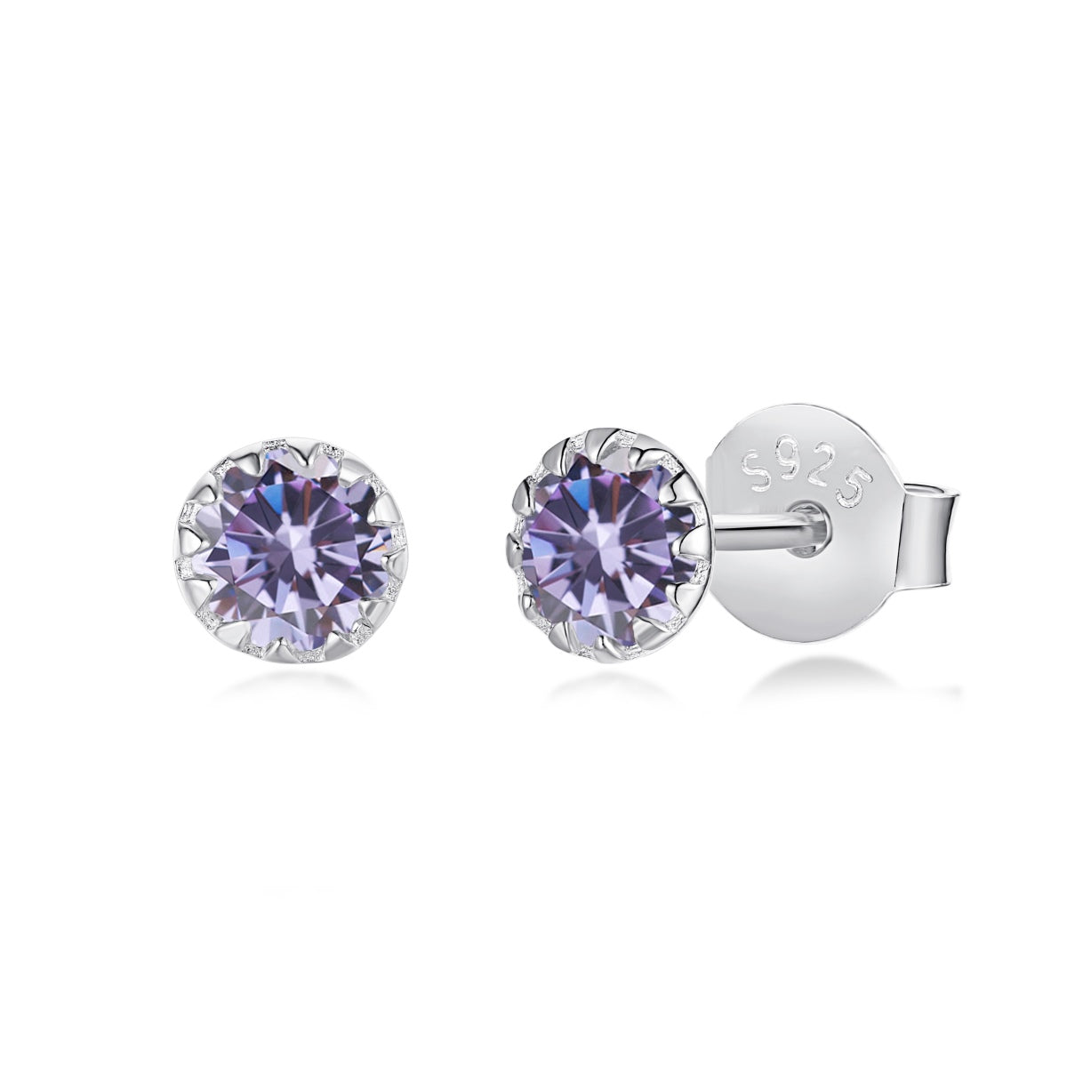 [Perla Lux]Sparkling Colorful Round Shape Earrings