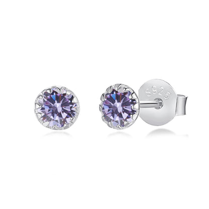 [Perla Lux]Sparkling Colorful Round Shape Earrings