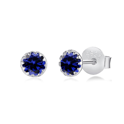 [Perla Lux]Sparkling Colorful Round Shape Earrings