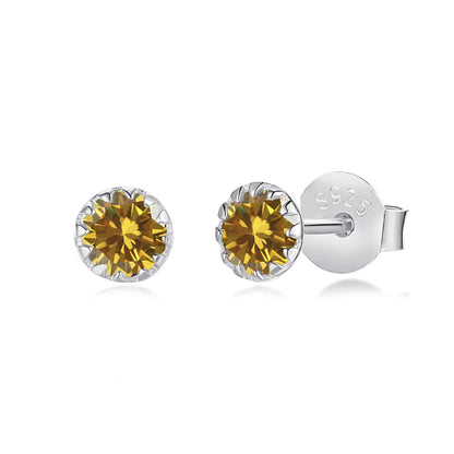 [Perla Lux]Sparkling Colorful Round Shape Earrings