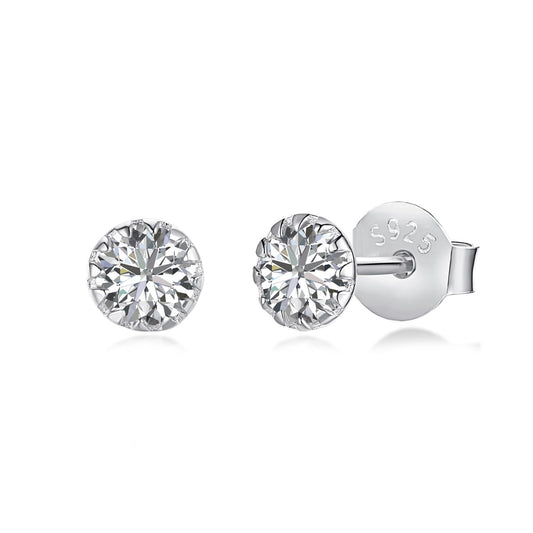 [Perla Lux]Sparkling Colorful Round Shape Earrings