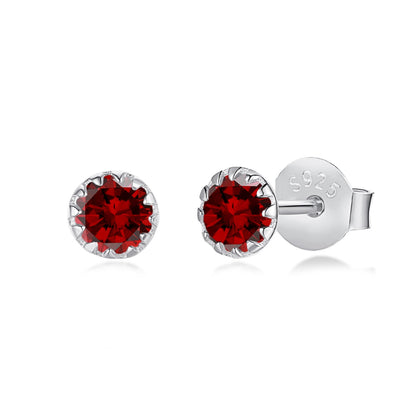 [Perla Lux]Sparkling Colorful Round Shape Earrings