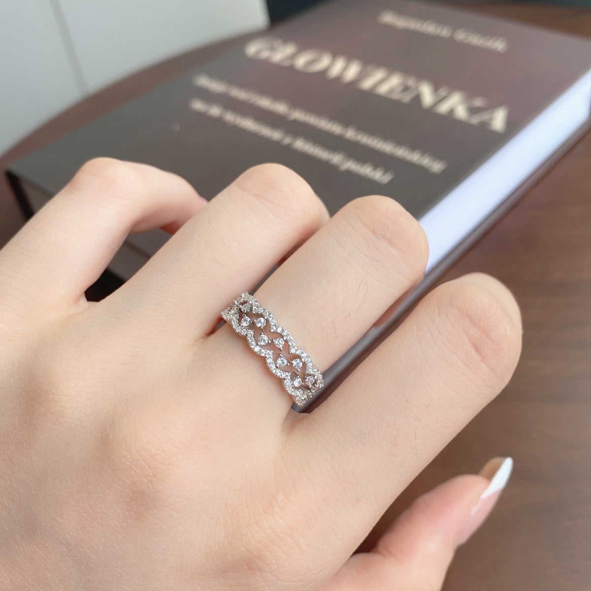 [Perla Lux]Elegant Resplendent Round Shape Party Ring