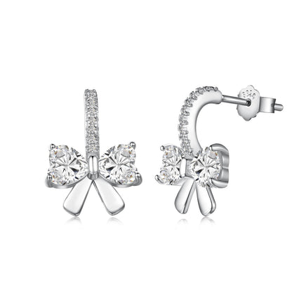 [Perla Lux]Exquisite Earrings With Heart-Shaped Bow Design