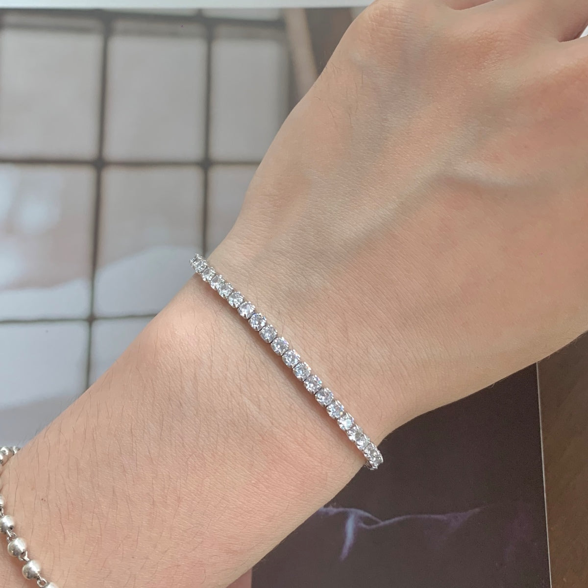 [Perla Lux]Sparkling Round Cut Daily Bracelet