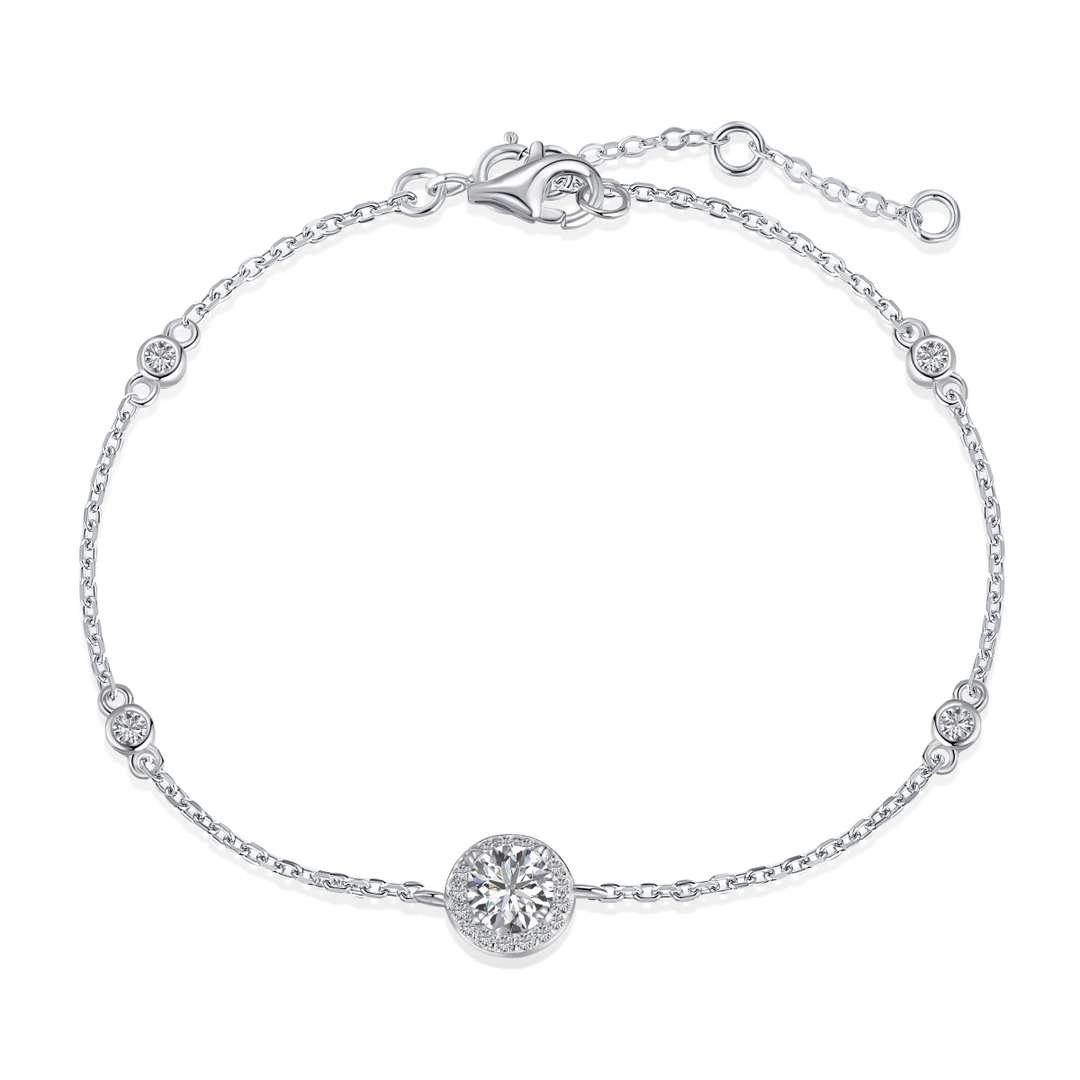[Perla Lux]Dazzling Round Cut Shape Bracelet