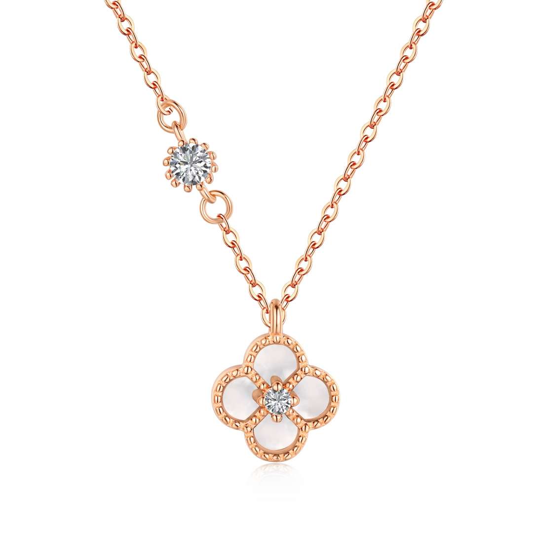 [Perla Lux]Delicate Flower Shape Necklace