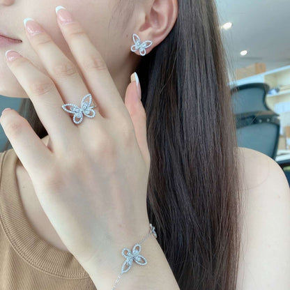 [Perla Lux]Delicate Butterfly Pendant Bracelet