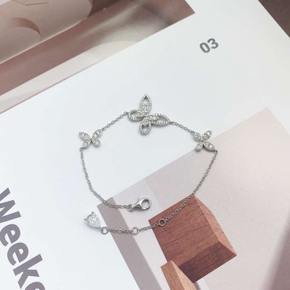 [Perla Lux]Delicate Butterfly Pendant Bracelet