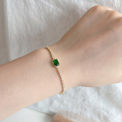 [Perla Lux]1.0 Carat Unique Emerald Cut Banquet Bracelet