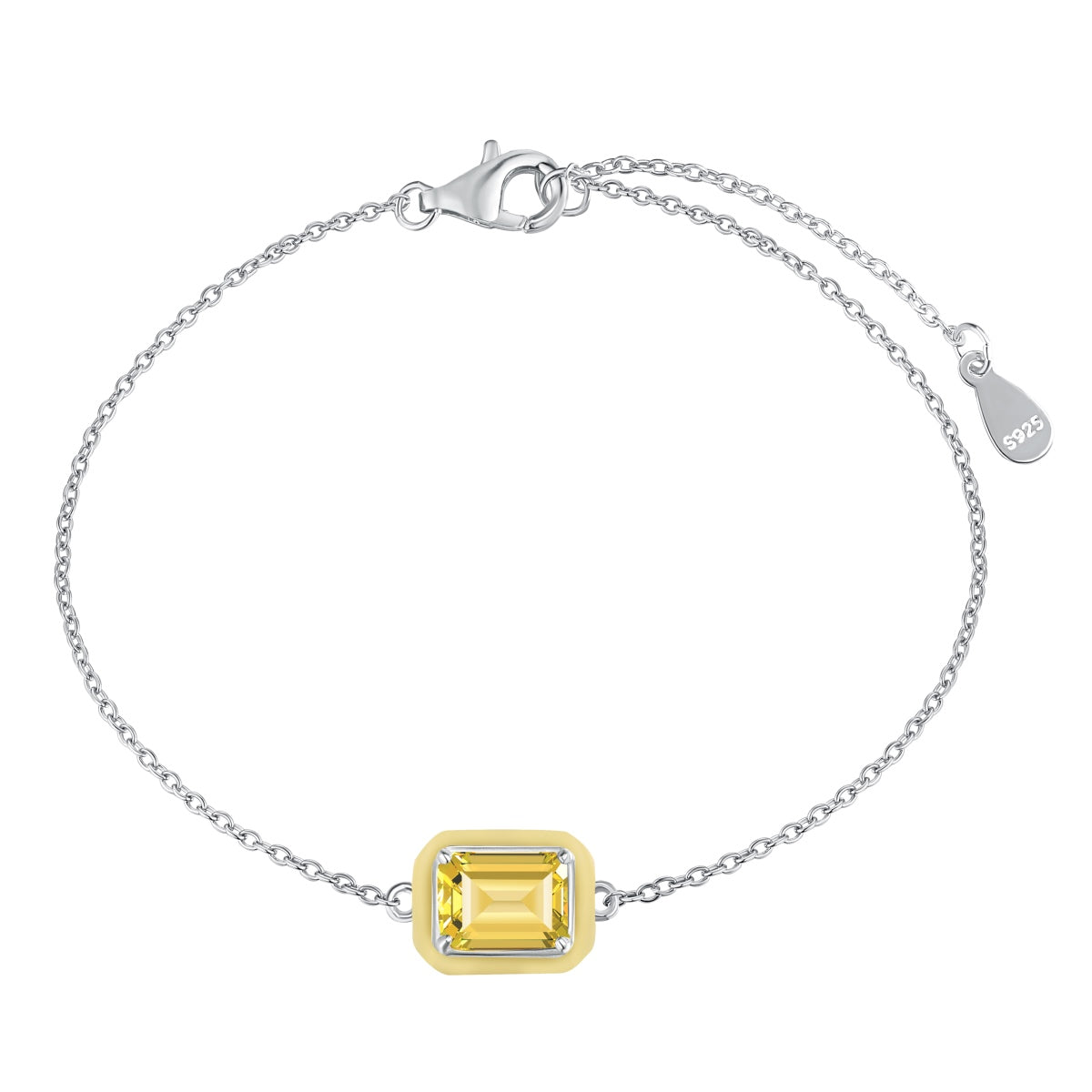 [Perla Lux]2.0 Carat Sparkling Colorful Emerald Cut Daily Bracelet