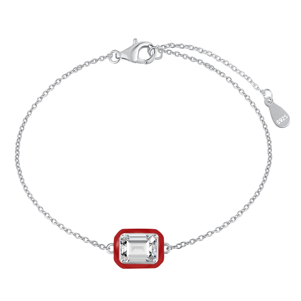 [Perla Lux]2.0 Carat Sparkling Colorful Emerald Cut Daily Bracelet