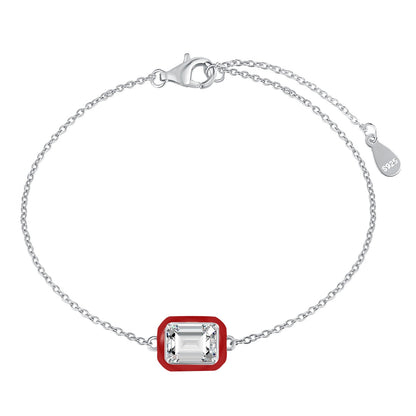 [Perla Lux]2.0 Carat Sparkling Colorful Emerald Cut Daily Bracelet