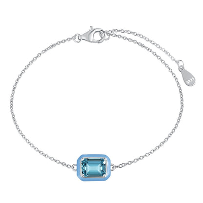 [Perla Lux]2.0 Carat Sparkling Colorful Emerald Cut Daily Bracelet