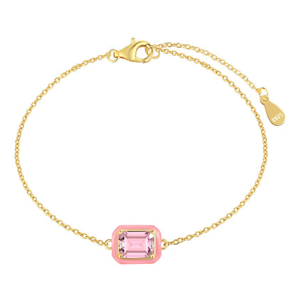 [Perla Lux]2.0 Carat Sparkling Colorful Emerald Cut Daily Bracelet