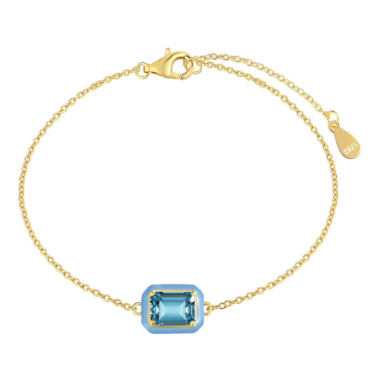 [Perla Lux]2.0 Carat Sparkling Colorful Emerald Cut Daily Bracelet