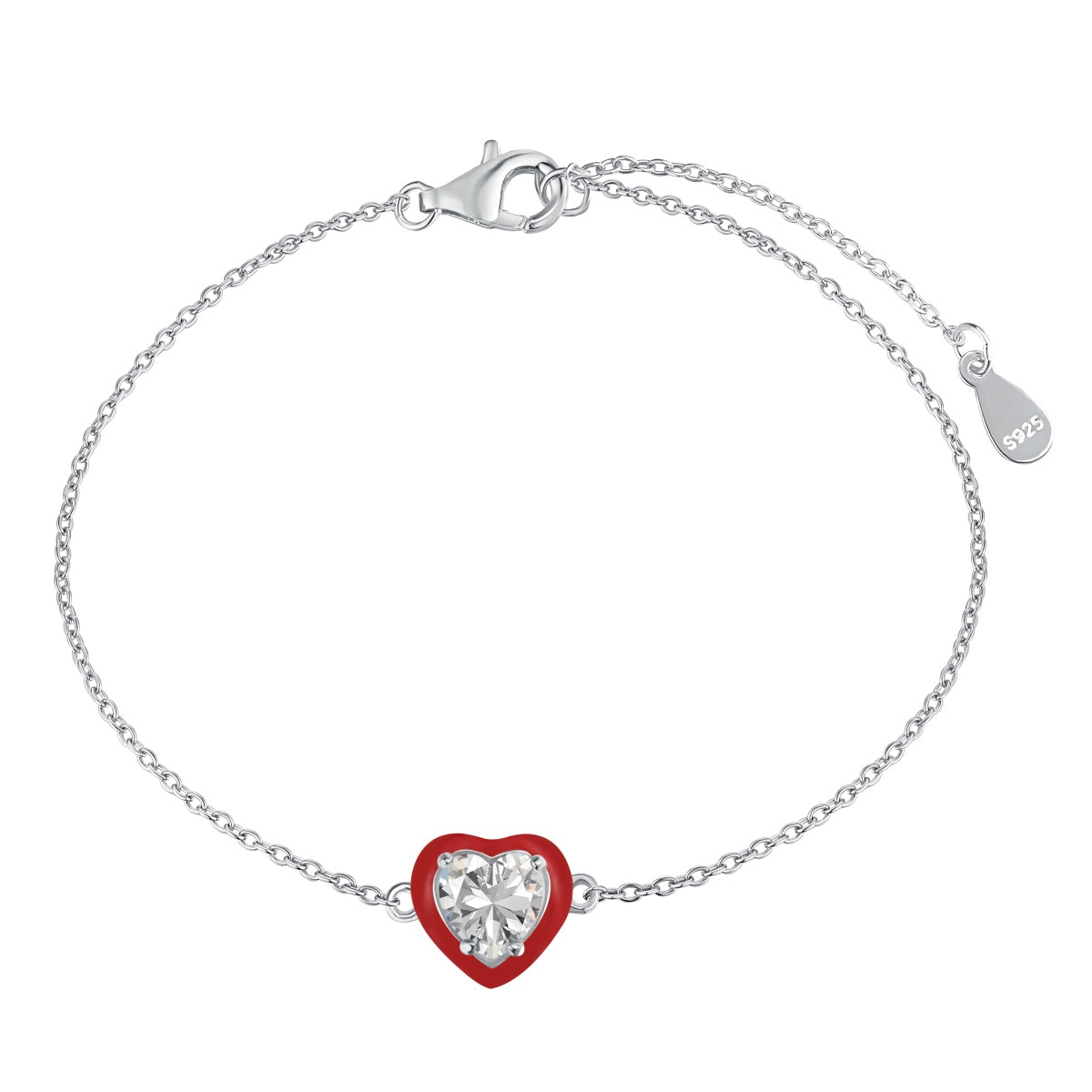 [Perla Lux]Sparkling Romantic Heart Shape Lover Bracelet