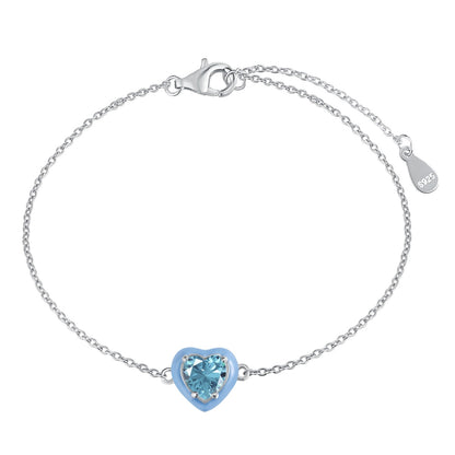 [Perla Lux]Sparkling Romantic Heart Shape Lover Bracelet