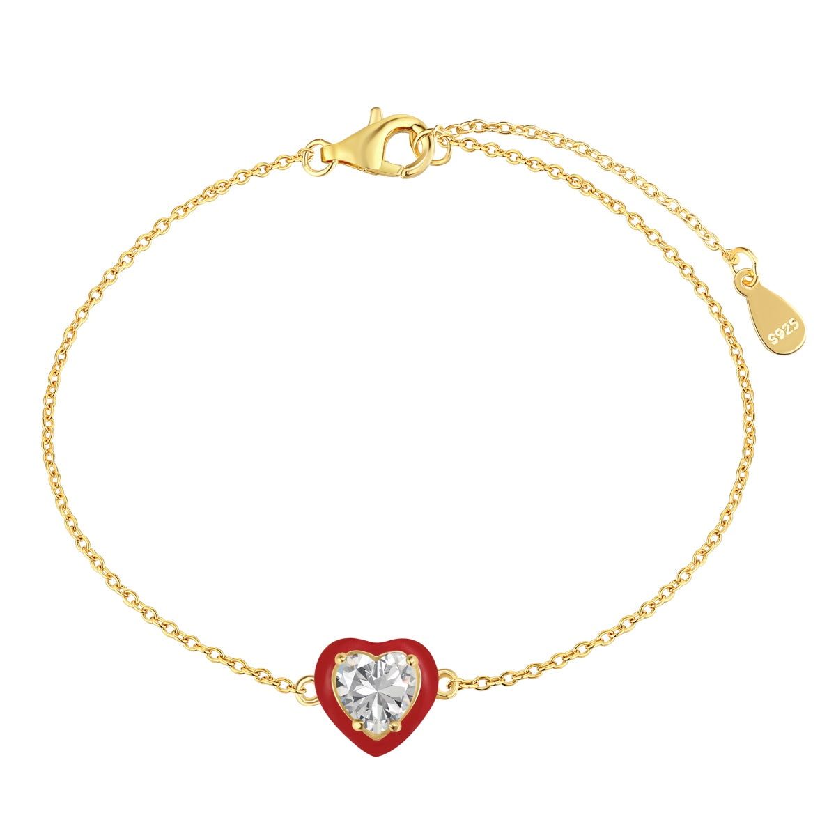 [Perla Lux]Sparkling Romantic Heart Shape Lover Bracelet