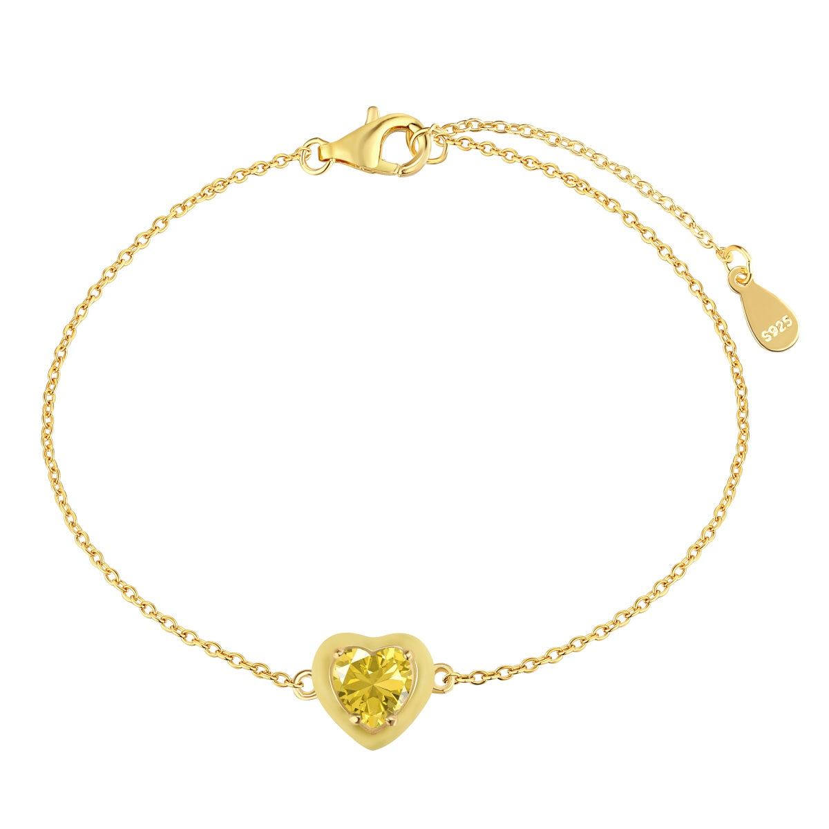 [Perla Lux]Sparkling Romantic Heart Shape Lover Bracelet