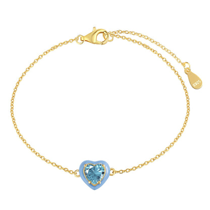 [Perla Lux]Sparkling Romantic Heart Shape Lover Bracelet
