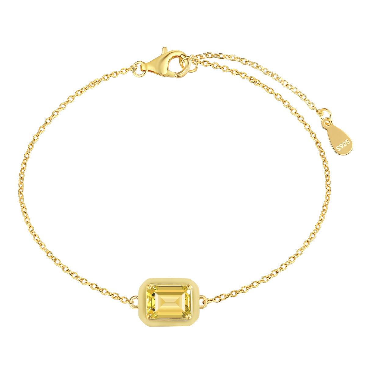 [Perla Lux]2.0 Carat Sparkling Colorful Emerald Cut Daily Bracelet