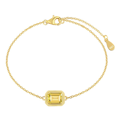[Perla Lux]2.0 Carat Sparkling Colorful Emerald Cut Daily Bracelet