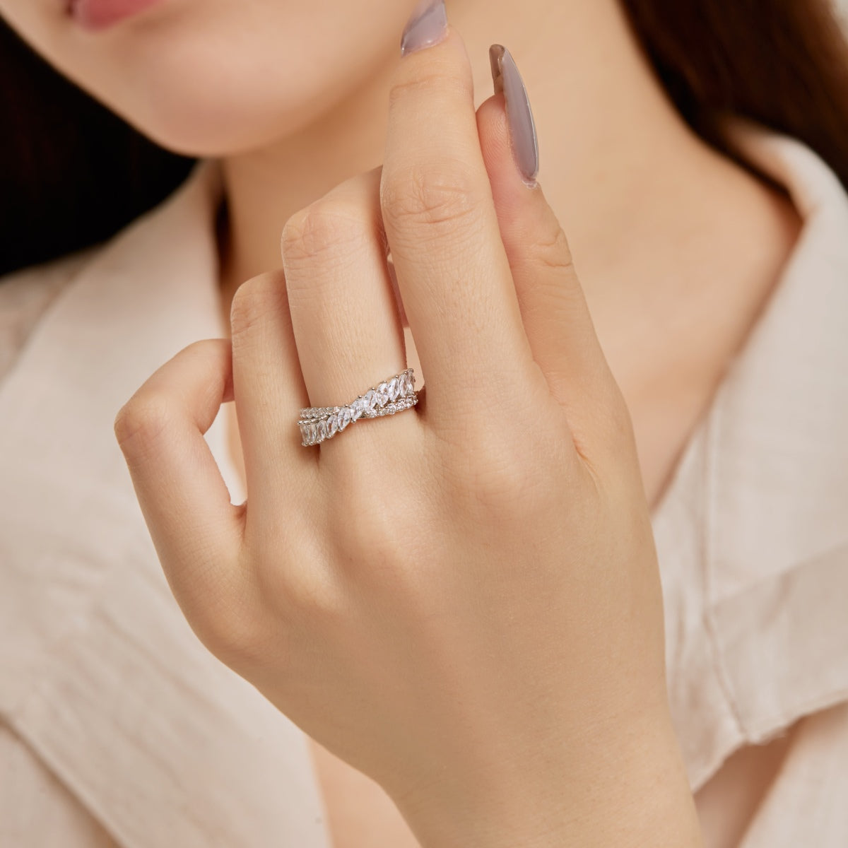 [Perla Lux]Unique Colorful Marquise Cut Daily Ring
