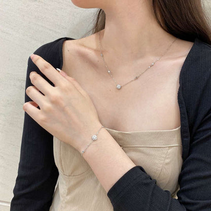 [Perla Lux]Dazzling Round Cut Shape Bracelet