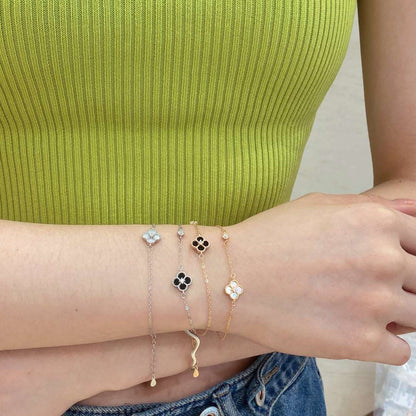 [Perla Lux]Delicate Four Leaf Clover Bracelet