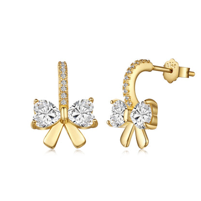 [Perla Lux]Exquisite Earrings With Heart-Shaped Bow Design