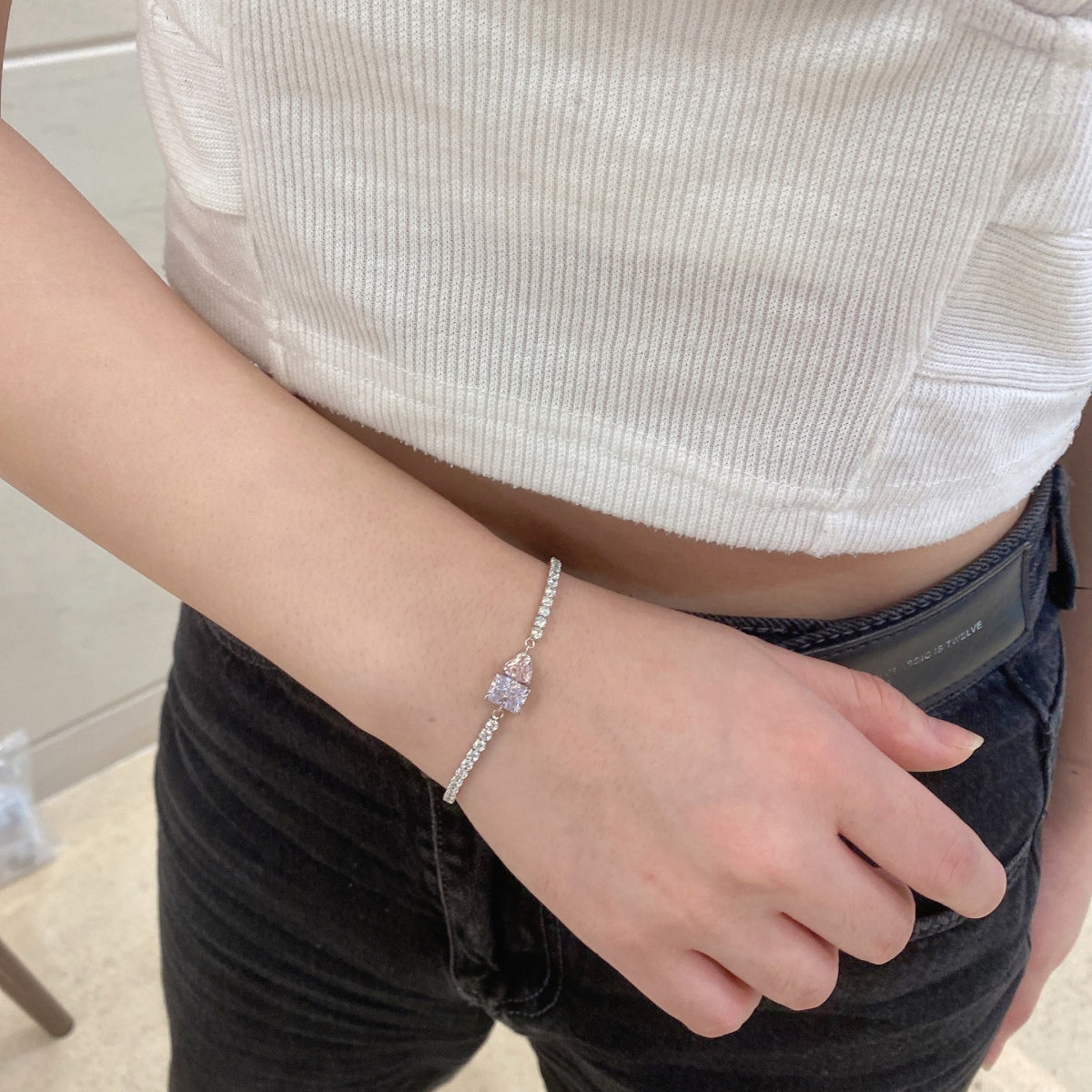 [Perla Lux]Dazzling Unique Multi Shape Lover Bracelet
