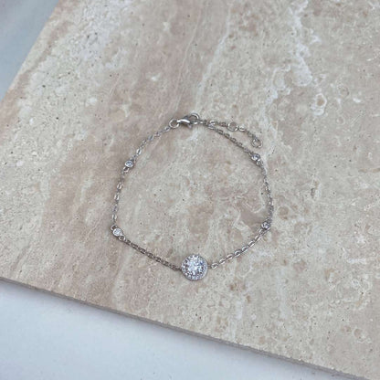 [Perla Lux]Dazzling Round Cut Shape Bracelet