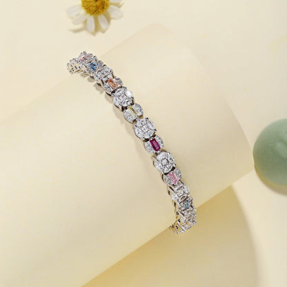 [Perla Lux]Dazzling Radiant Multi Cut Daily Bracelet