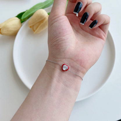 [Perla Lux]Sparkling Romantic Heart Shape Lover Bracelet