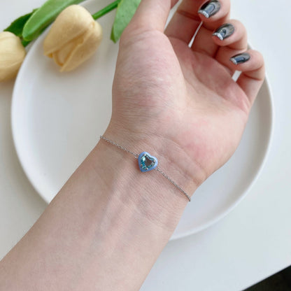 [Perla Lux]Sparkling Romantic Heart Shape Lover Bracelet