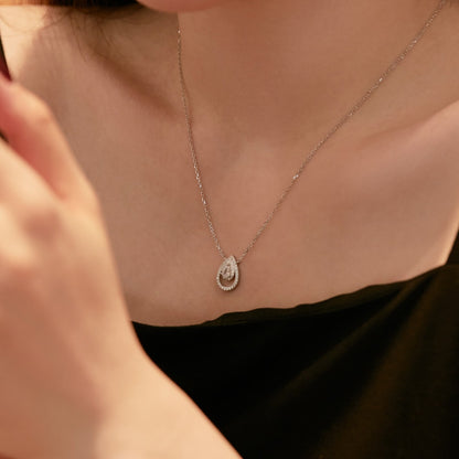 [Perla Lux]Sparkling Pear Cut Necklace
