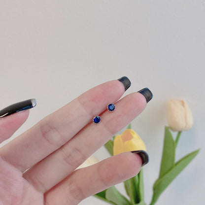 [Perla Lux]Sparkling Colorful Round Shape Earrings