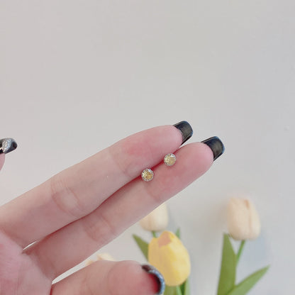 [Perla Lux]Sparkling Colorful Round Shape Earrings
