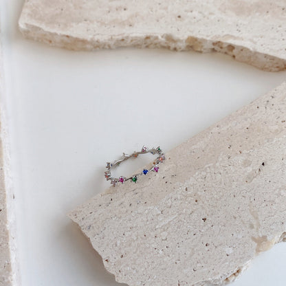 [Perla Lux]Radiant Colorful Round Cut Daily Ring
