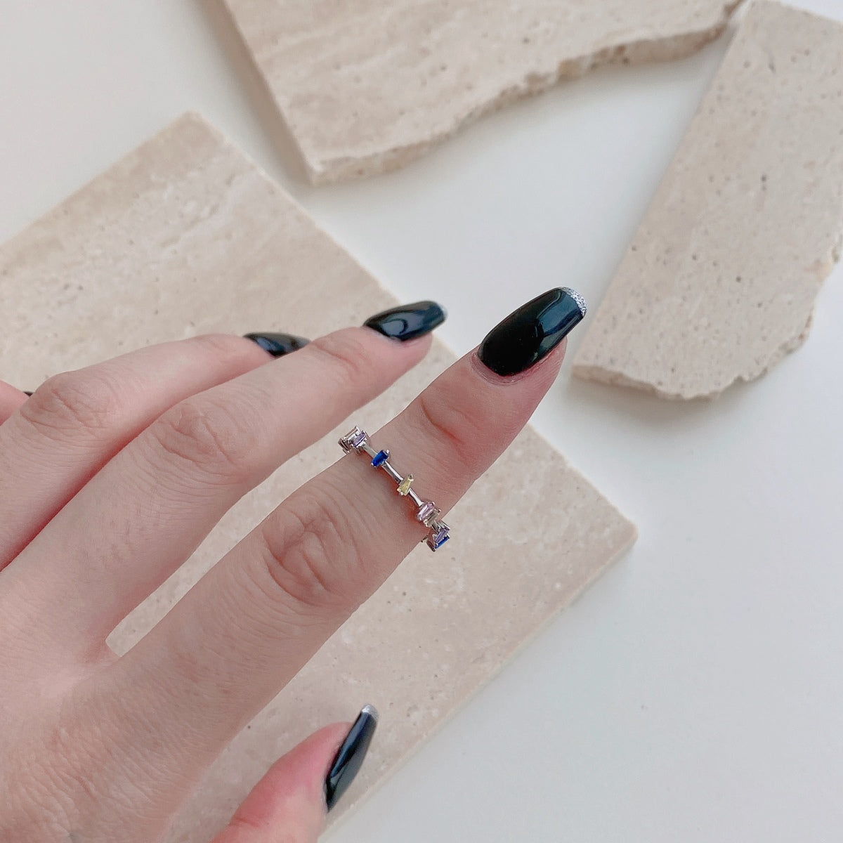 [Perla Lux]Unique Trapezoid Cut Daily Ring