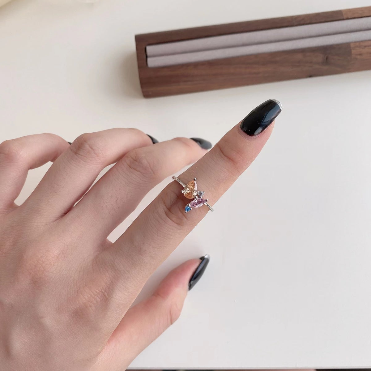 [Perla Lux]Radiant Colorful Multi Cut Daily Ring
