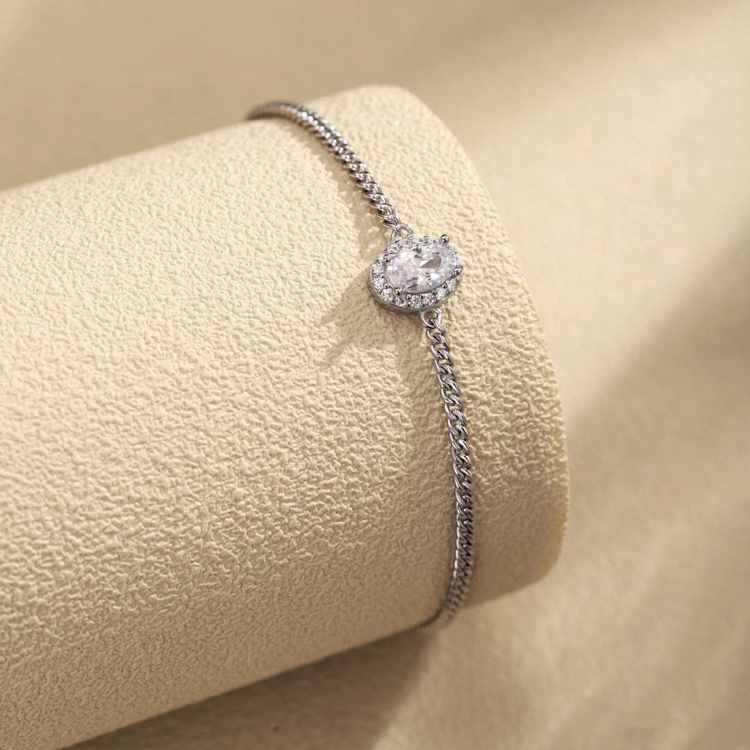 [Perla Lux]Exquisite Oval Shape Bracelet