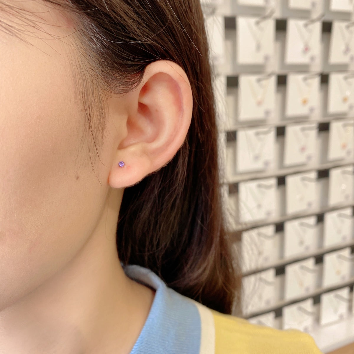 [Perla Lux]Delicate Solitaire Earrings