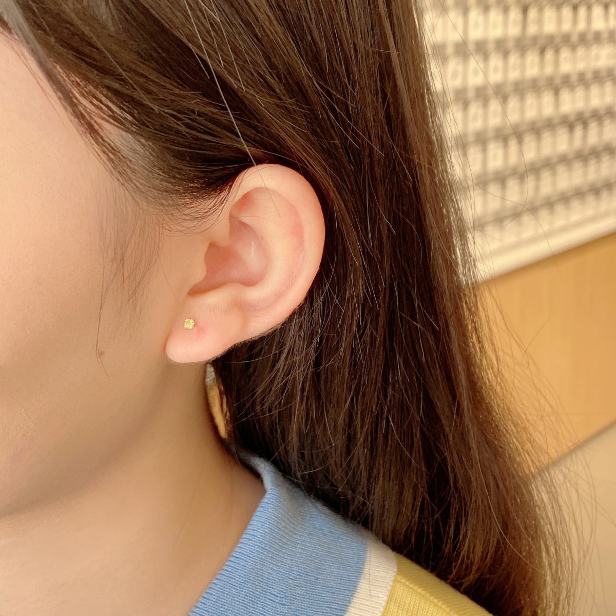 [Perla Lux]Delicate Solitaire Earrings